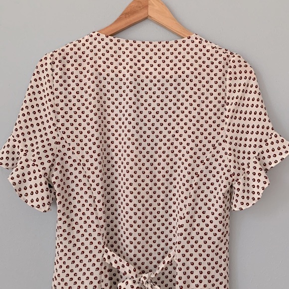 ARTLOVE Paris • Short Flutter Sleeve Tie Back Geometric Print Dress Size Small - Picture 7 of 12